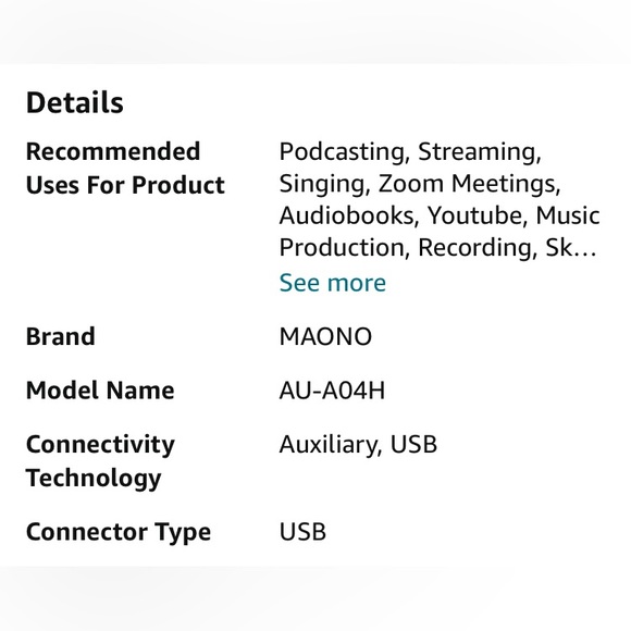 MAONO AU-AO4H Studio Microphone & Studio Podcasting, Gaming, Headphone Kit.NEW🖤 - Picture 7 of 12